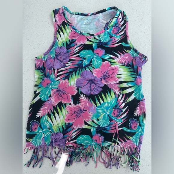 đThe Childrenâs Place Girls Floral Sleeveless Top with Fringe -Size XLđ - Picture 1 of 4